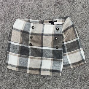 Forever 21 Checkered Mini Skirt - Black, White, Brown